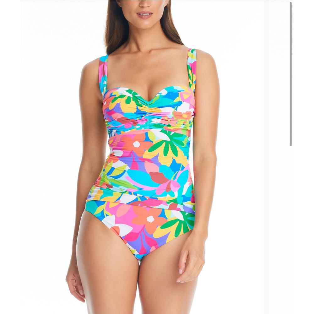 NEW Bleu by Rod Beattie Women's Away We Go Floral-Print One-Piece Swimsuit 8